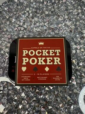 Restoration Hardware pocket poker game travel Red and Black Pocket Poker Tin